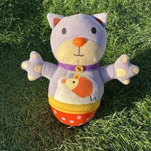 Vintage The Learning Journey Cat Wobbly Bobbly Polka‎ Dots Purple Animal Toddler